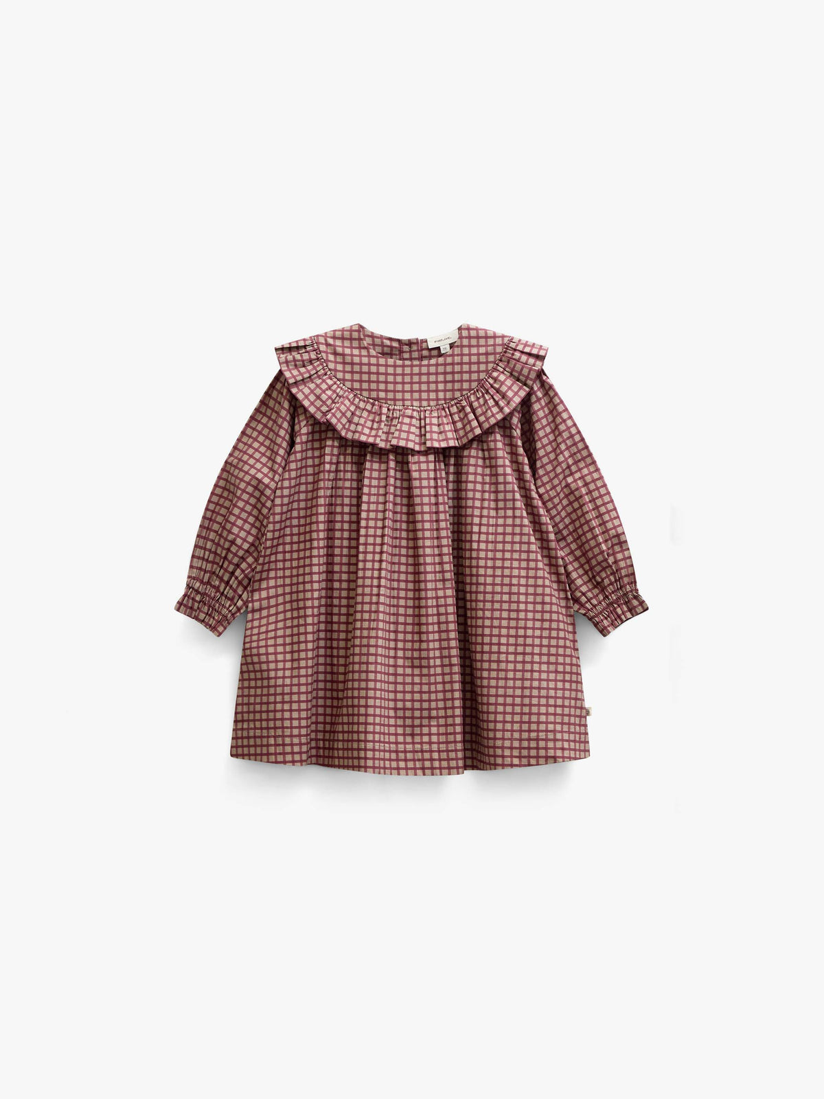 Popelinekleid mit Rüschen Kids - Bordeaux Check | 101440 Julia