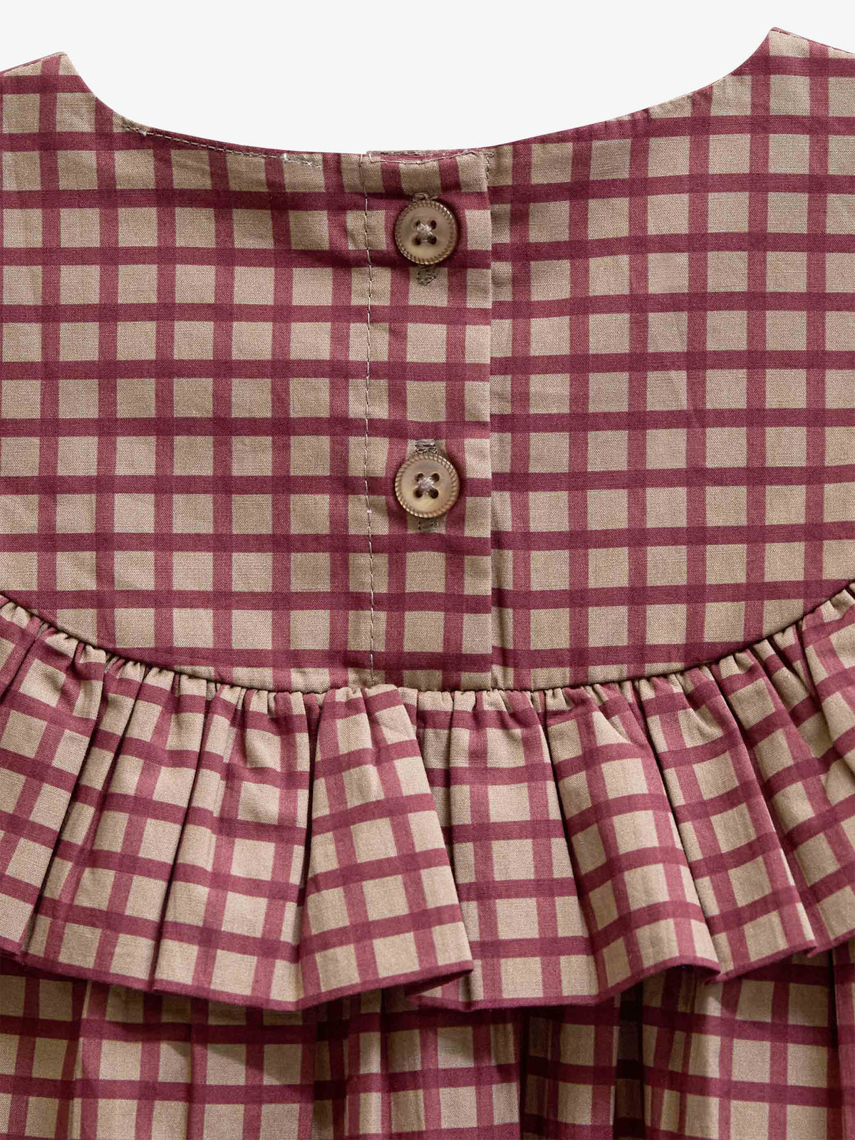 Popelinekleid mit Rüschen Kids - Bordeaux Check | 101440 Julia