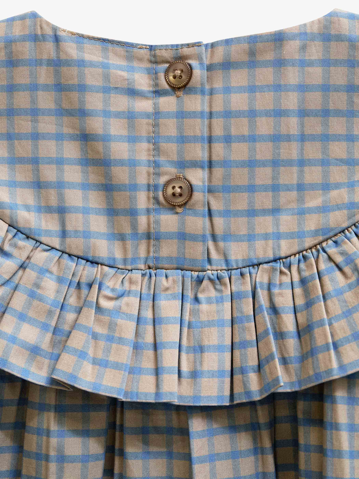 Popelinekleid mit Rüschen Kids - Blue Check | 101441 Julia