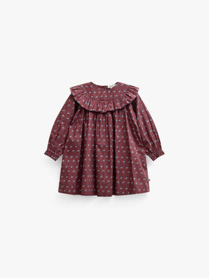 Popelinekleid mit Rüschen Kids - Bordeaux Flowerprint | 101442 Julia