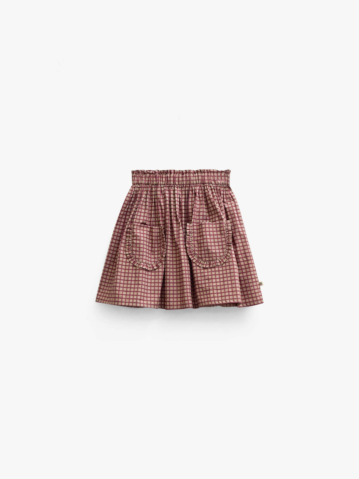 Popelinerock mit Rüschentaschen Tween - Bordeaux Check | 101444 Julia