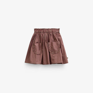 Popelinerock mit Rüschentaschen Tween - Bordeaux Check | 101444 Julia