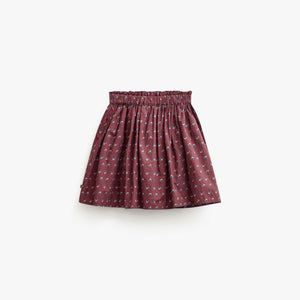 Popelinerock mit Rüschentaschen Tween - Bordeaux Flowerprint | 101448 Julia