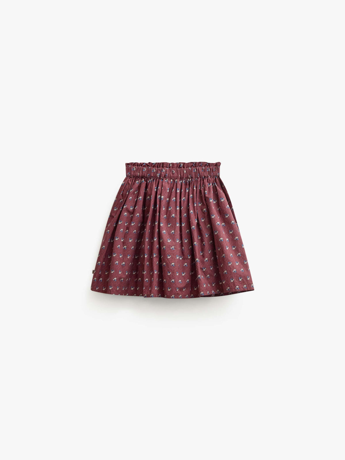 Popelinerock mit Rüschentaschen Kids - Bordeaux Flowerprint | 101447 Julia