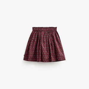 Popelinerock mit Rüschentaschen Tween - Bordeaux Flowerprint | 101448 Julia