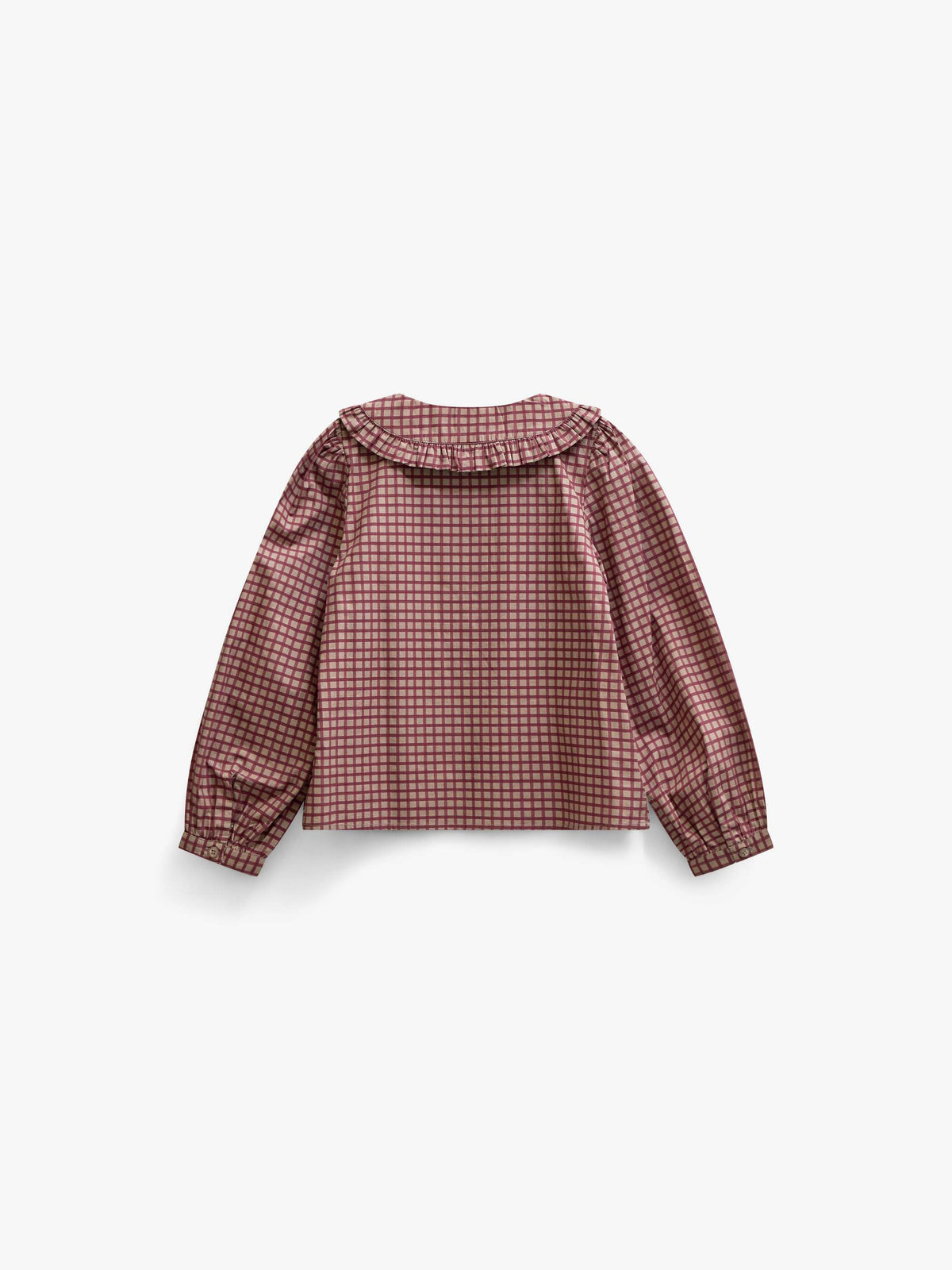Popelinebluse mit Rüschenkragen Tween - Bordeaux Check | 101450 Julia