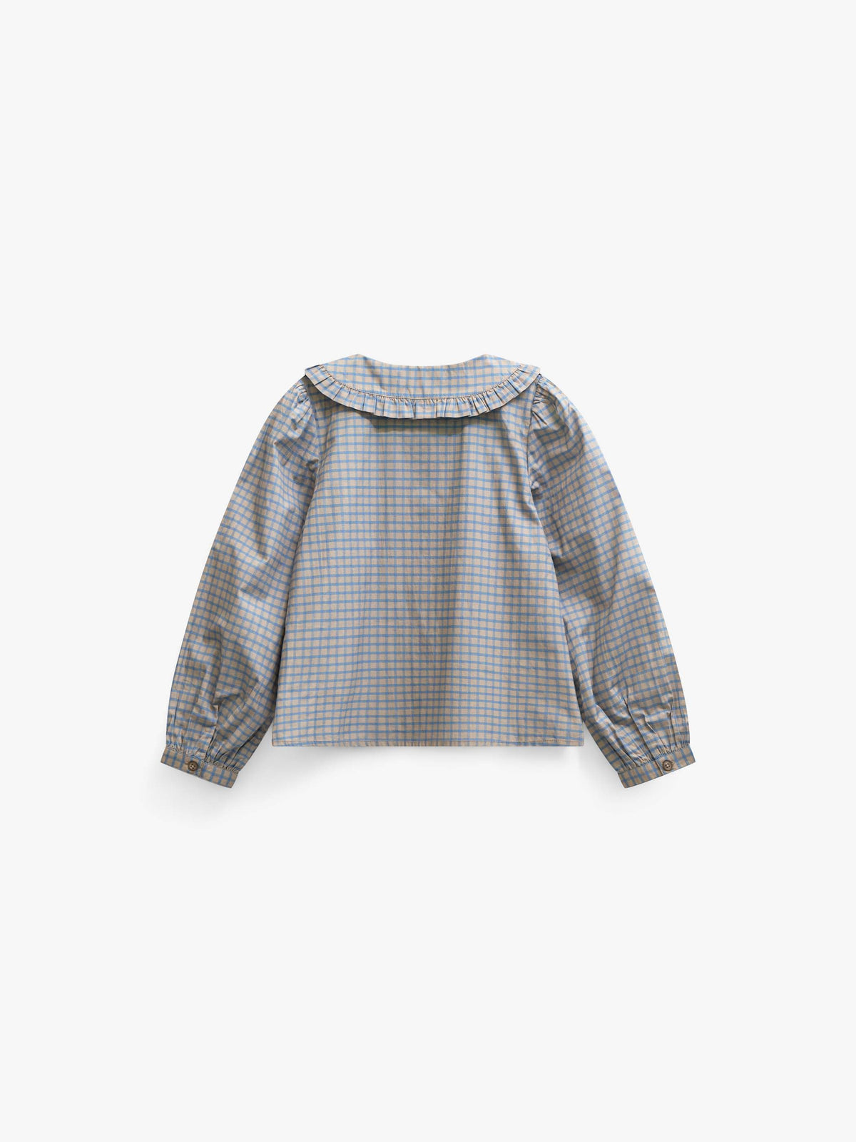 Popelinebluse mit Rüschenkragen Tween - Blue Check | 101452 Julia