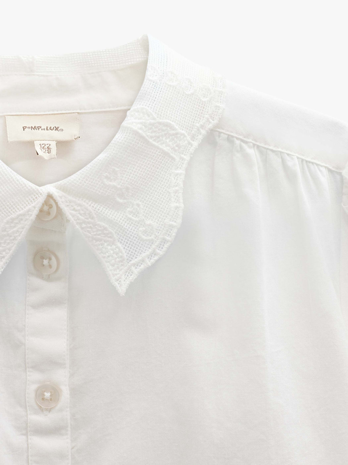 Baumwollhemd mit Spitzenkragen Kids - Offwhite | 101459 Holly