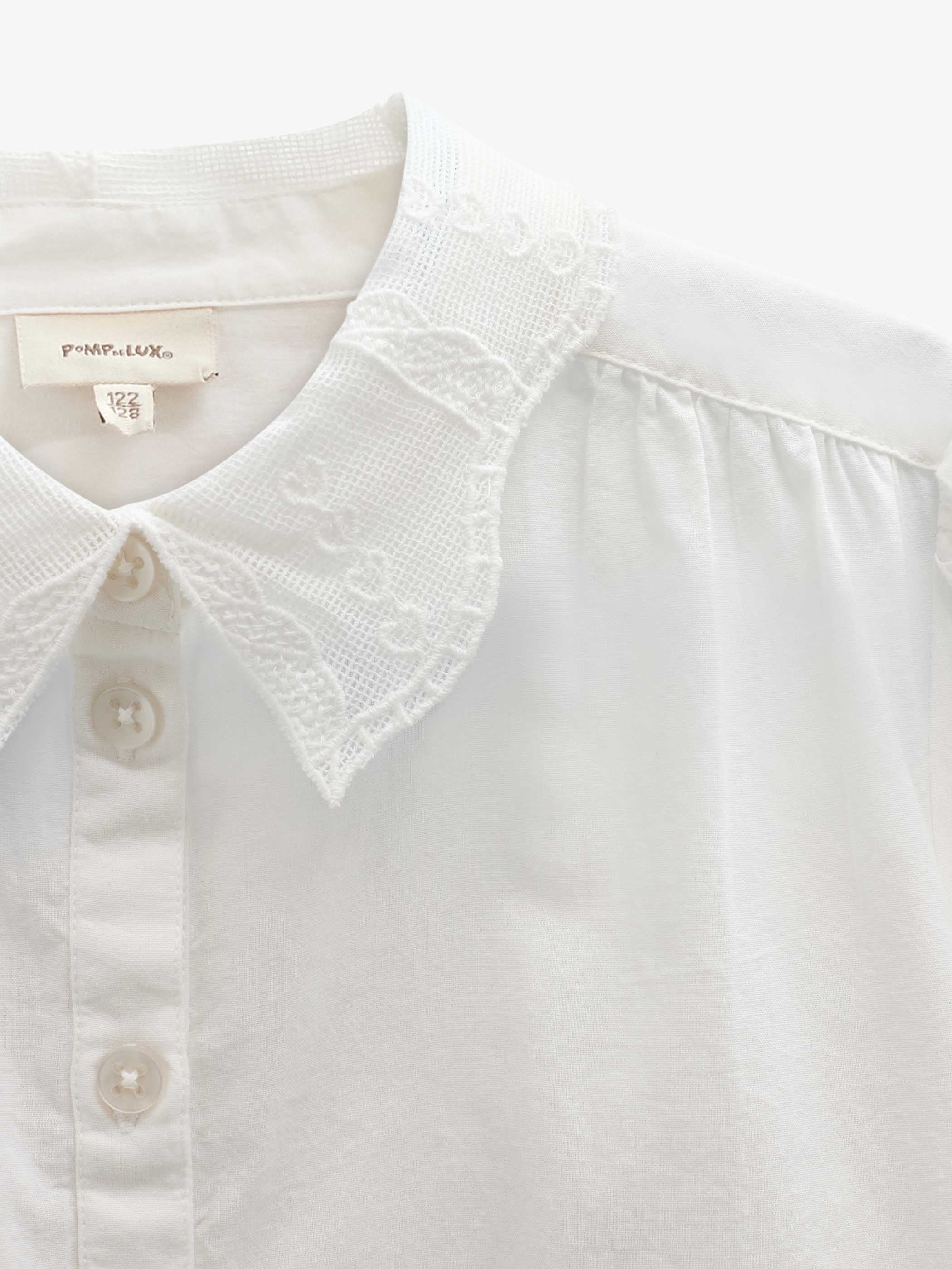 Baumwollhemd mit Spitzenkragen Kids - Offwhite | 101459 Holly