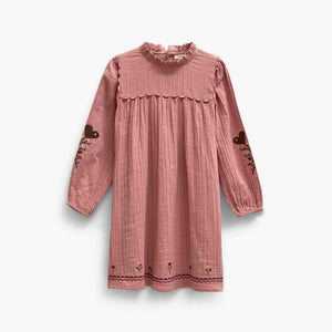 Musselinkleid mit Kreuzstichstickerei Tween - Dusty Rose | 101466 Laureen
