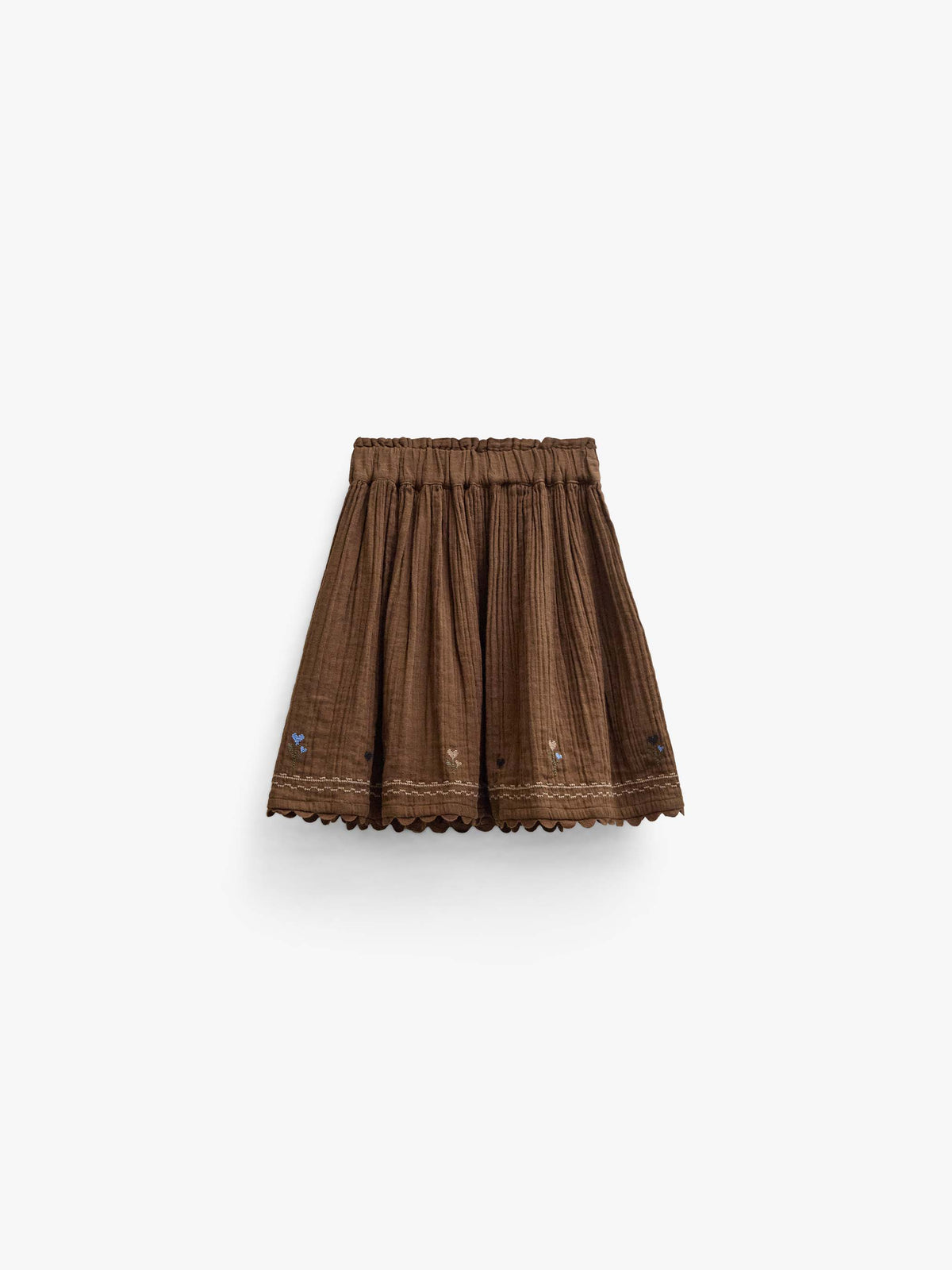 Musselinrock mit Kreuzstichstickerei Kids - Brown | 101471 Laureen
