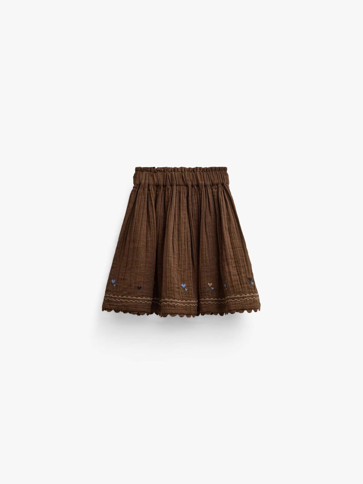 Musselinrock mit Kreuzstichstickerei Kids - Brown | 101471 Laureen