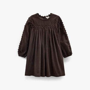Ric Rac Corduroy Dress - Tween - Dark Brown | 101474 Sille