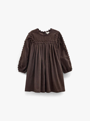 Cordkleid mit Zickzackborte Kids - Dark Brown | 101473 Sille