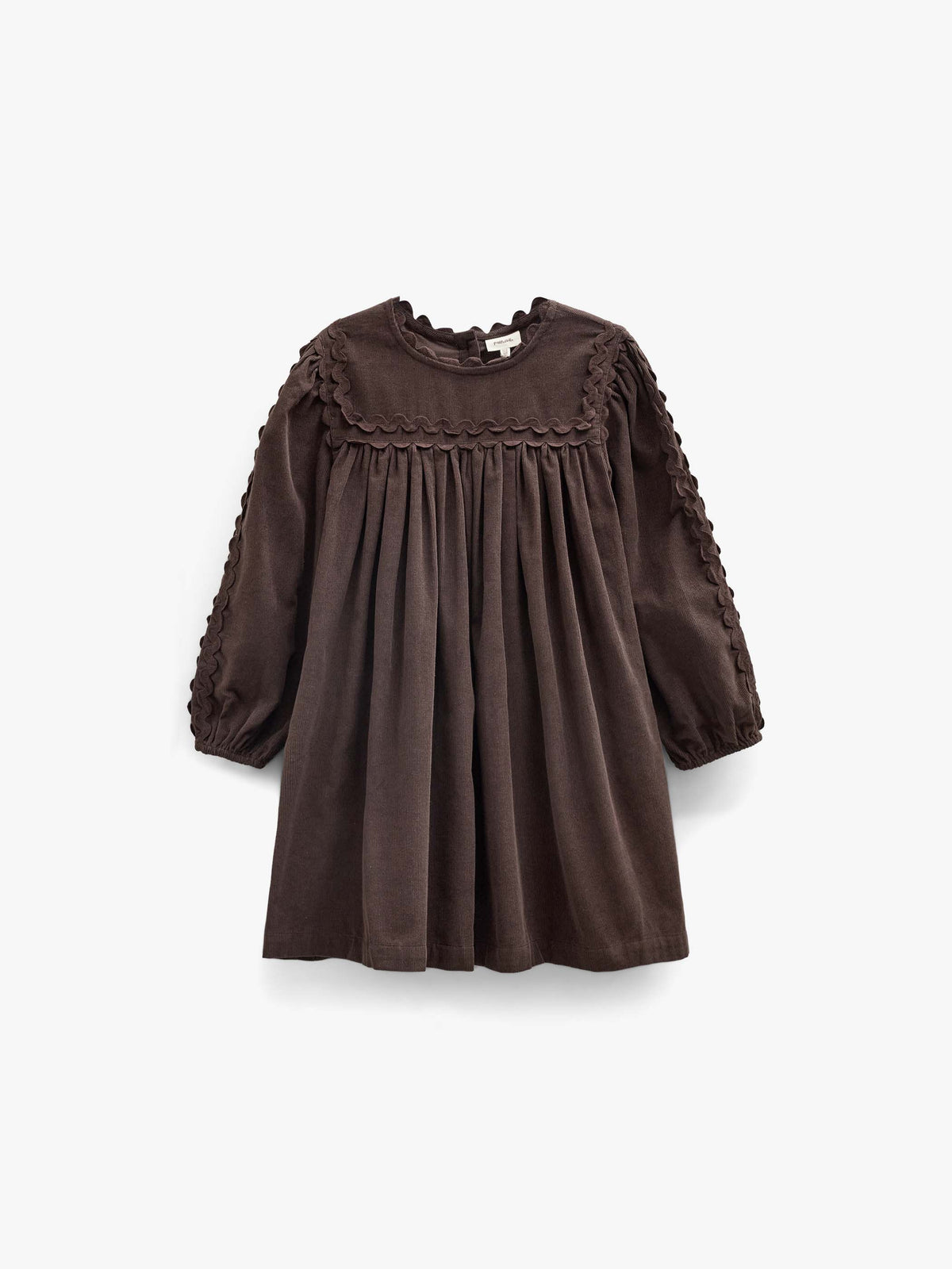 Cordkleid mit Zickzackborte Kids - Dark Brown | 101473 Sille