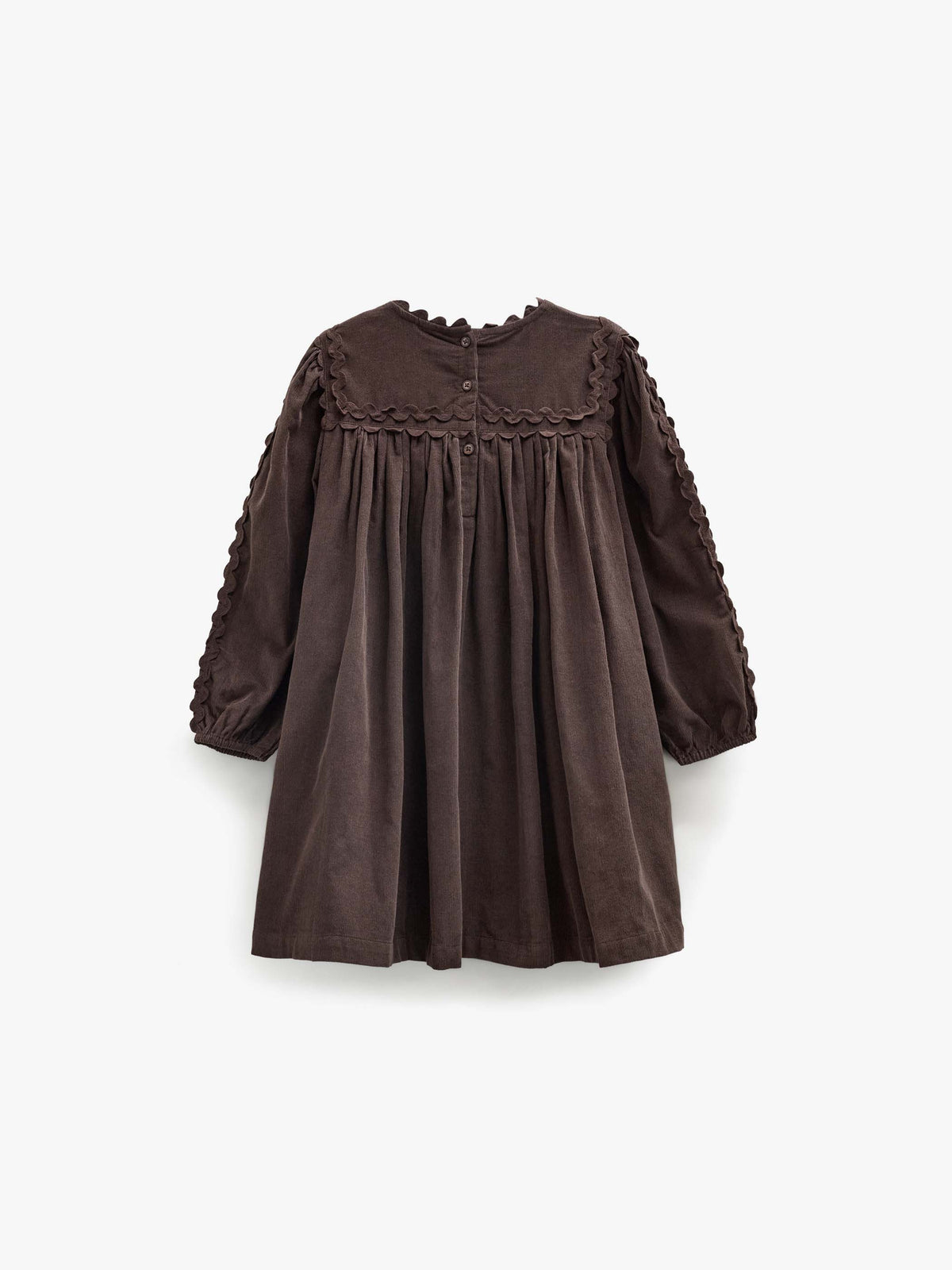 Cordkleid mit Zickzackborte Kids - Dark Brown | 101473 Sille