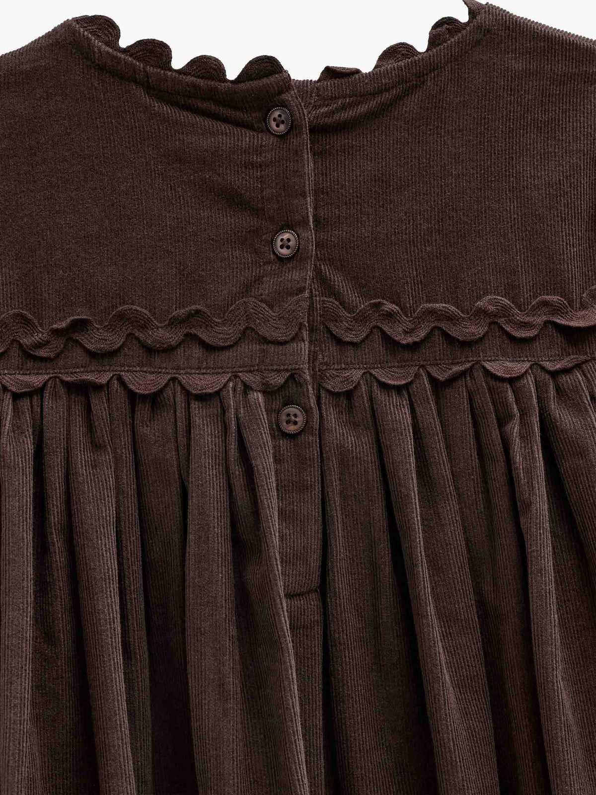 Ric Rac Corduroy Dress - Kids - Dark Brown | 101473 Sille
