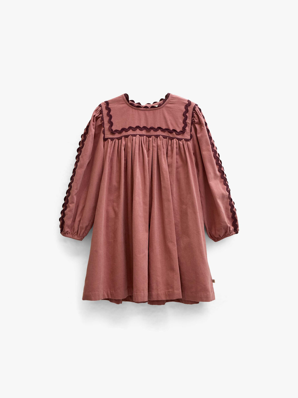 Cordkleid mit Zickzackborte Kids - Dusty Rose | 101475 Sille