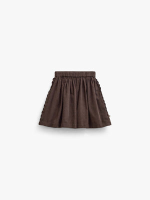 Cordrock mit Zickzackborte Tween - Dark Brown | 101478 Sille