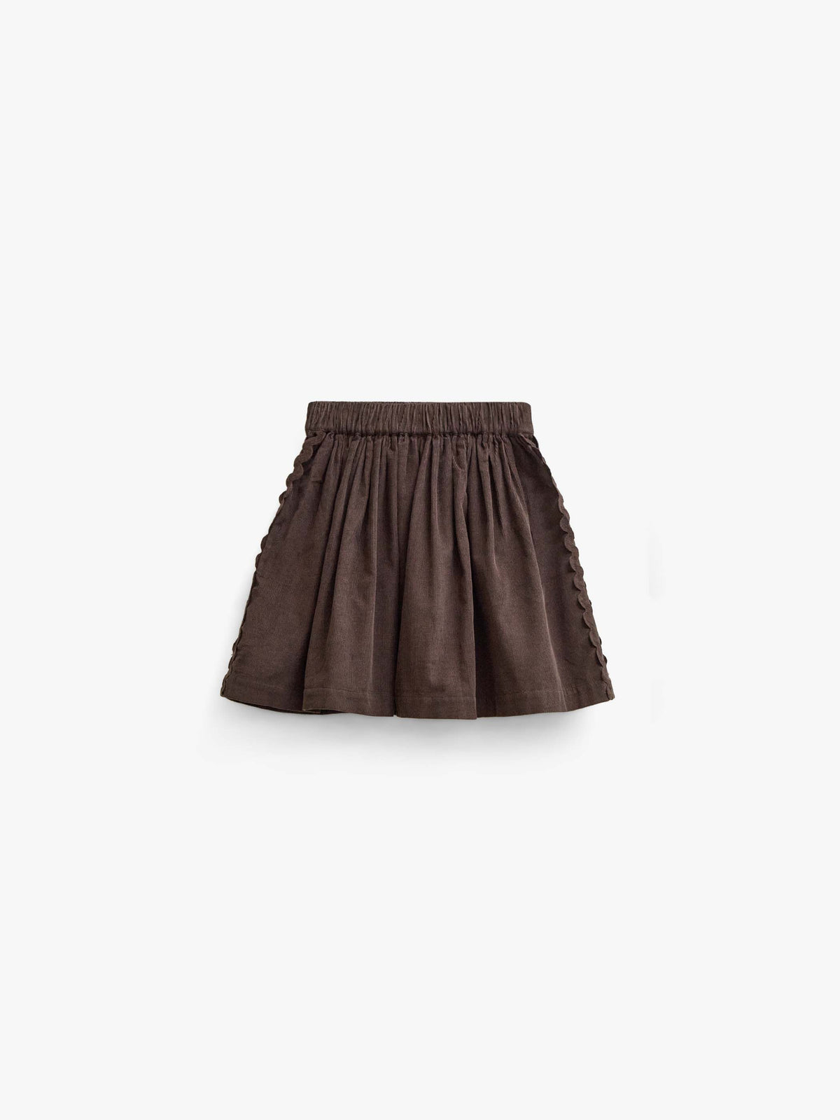Cordrock mit Zickzackborte Kids - Dark Brown | 101477 Sille