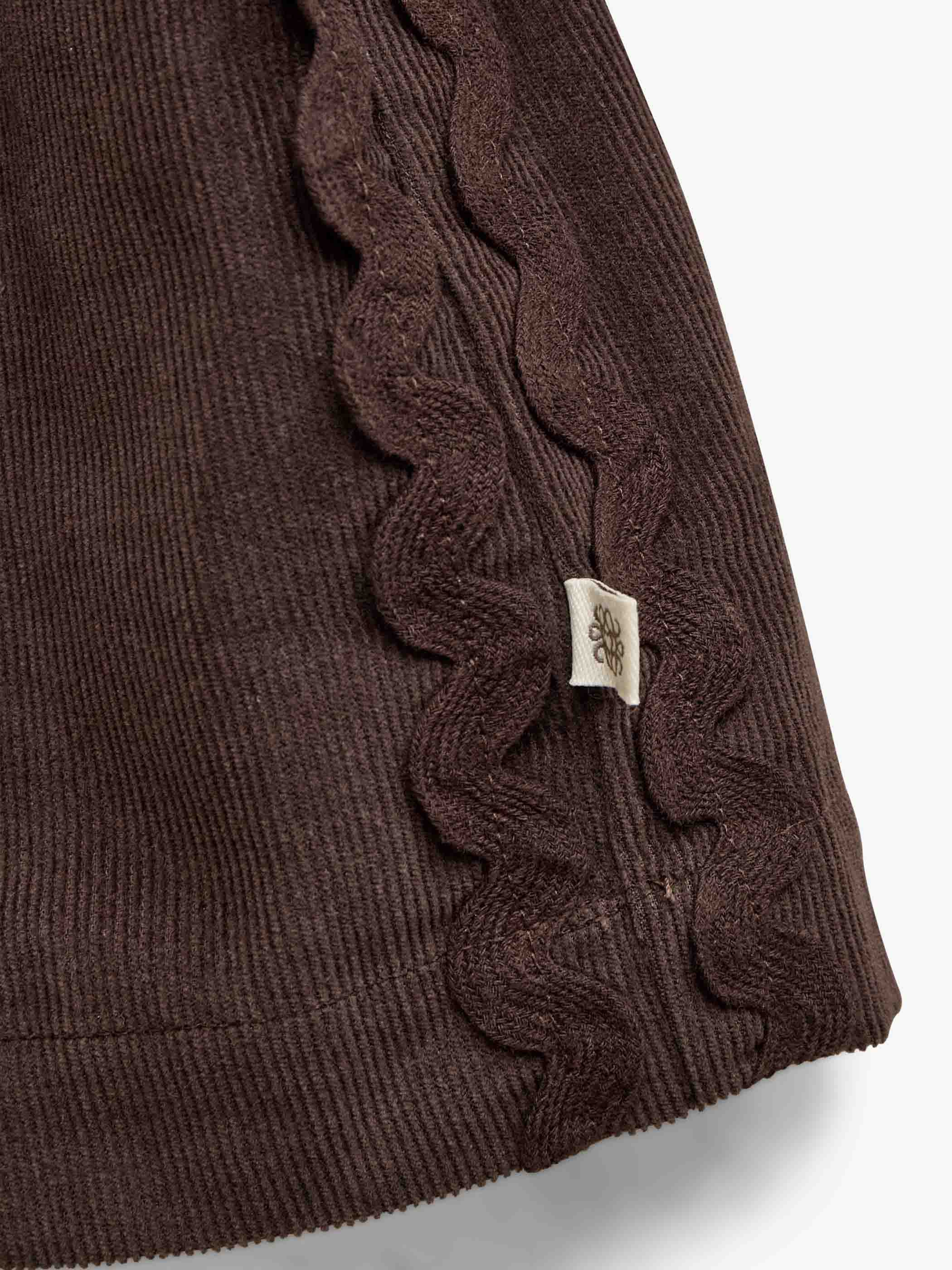 Ric Rac Corduroy Skirt - Kids - Dark Brown | 101477 Sille