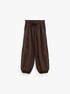 Cordhose mit Zickzackborte Kids - Dark Brown | 101481 Sille