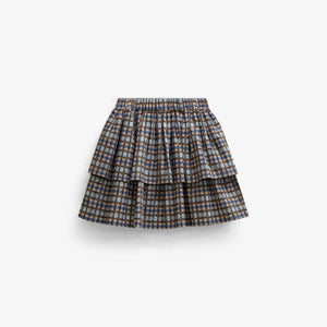 Checked Cotton Skirt - Kids - Blue | 101499 Penny