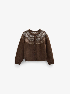 Jacquard-Strickjacke Tween - Brown | 101524 Daniella