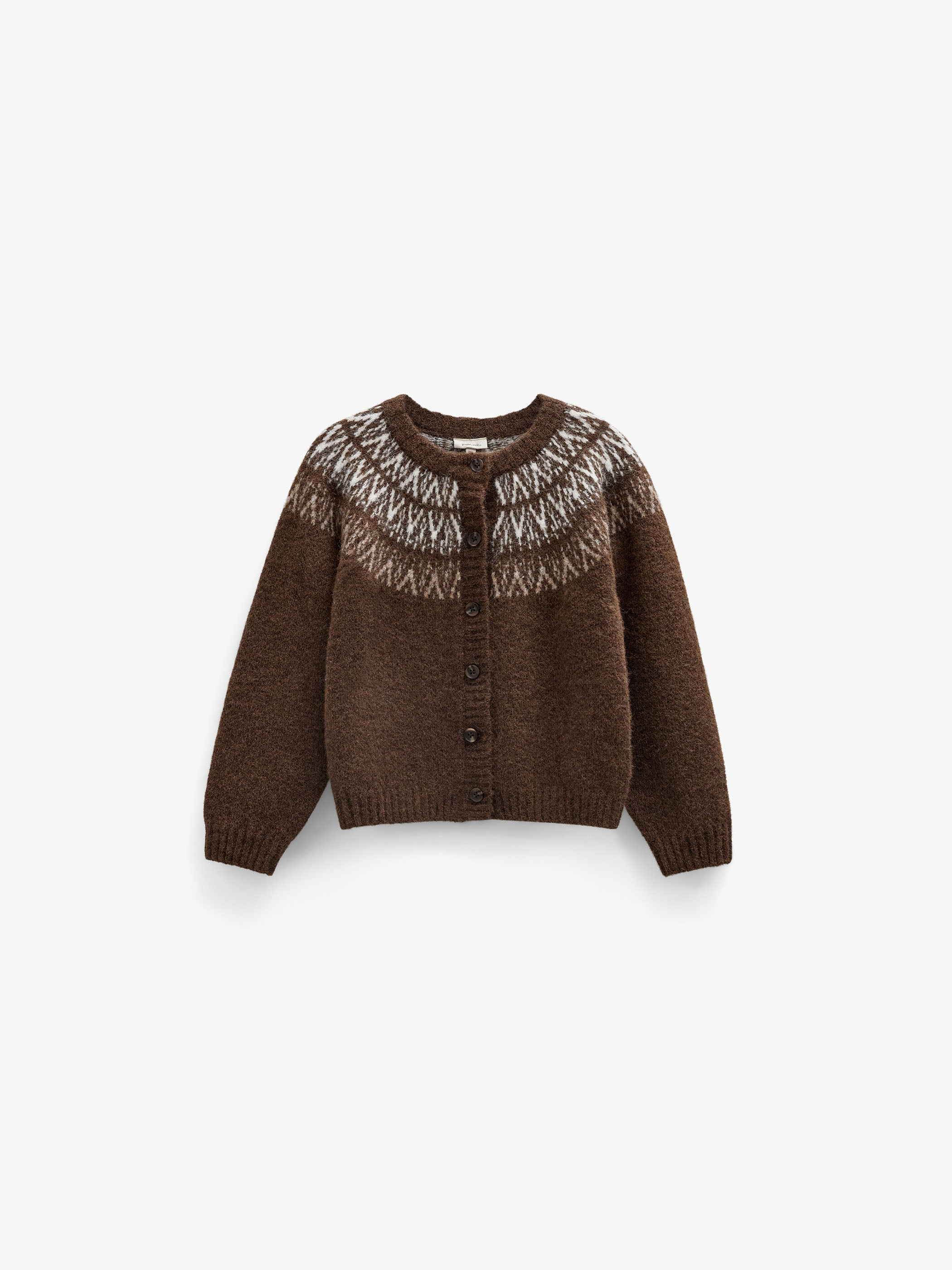 Jacquard-Strickjacke Tween - Brown | 101524 Daniella
