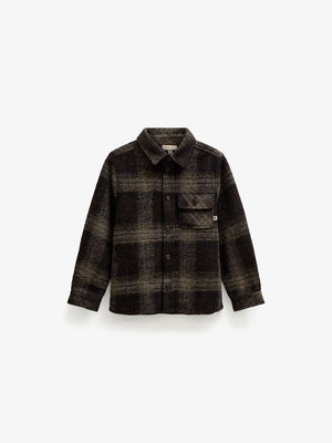 Kariertes Overshirt aus gebürsteter Wollmischung Kids - Brown Check | 101525 Daxton