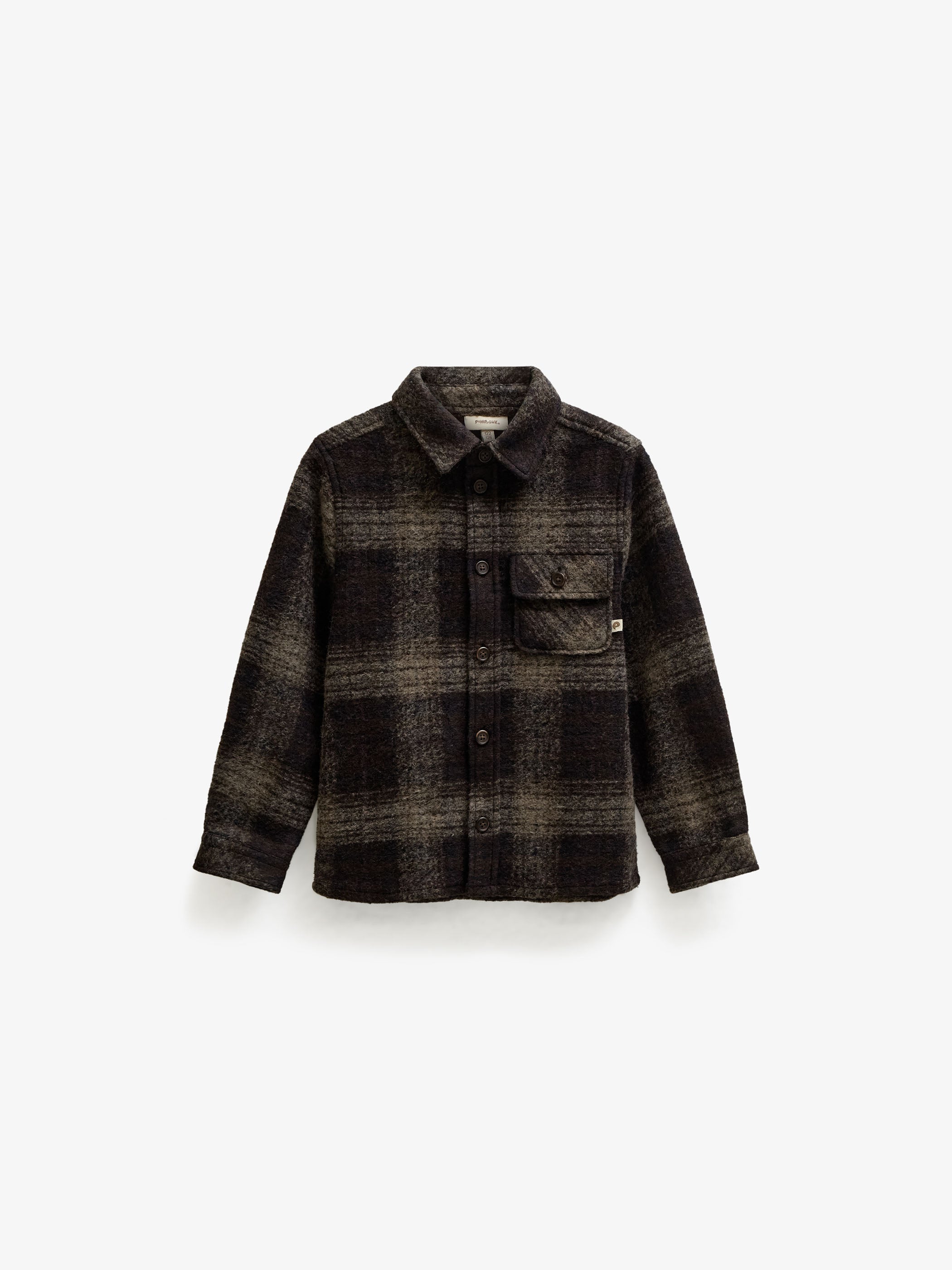 Kariertes Overshirt aus gebürsteter Wollmischung Kids - Brown Check | 101525 Daxton