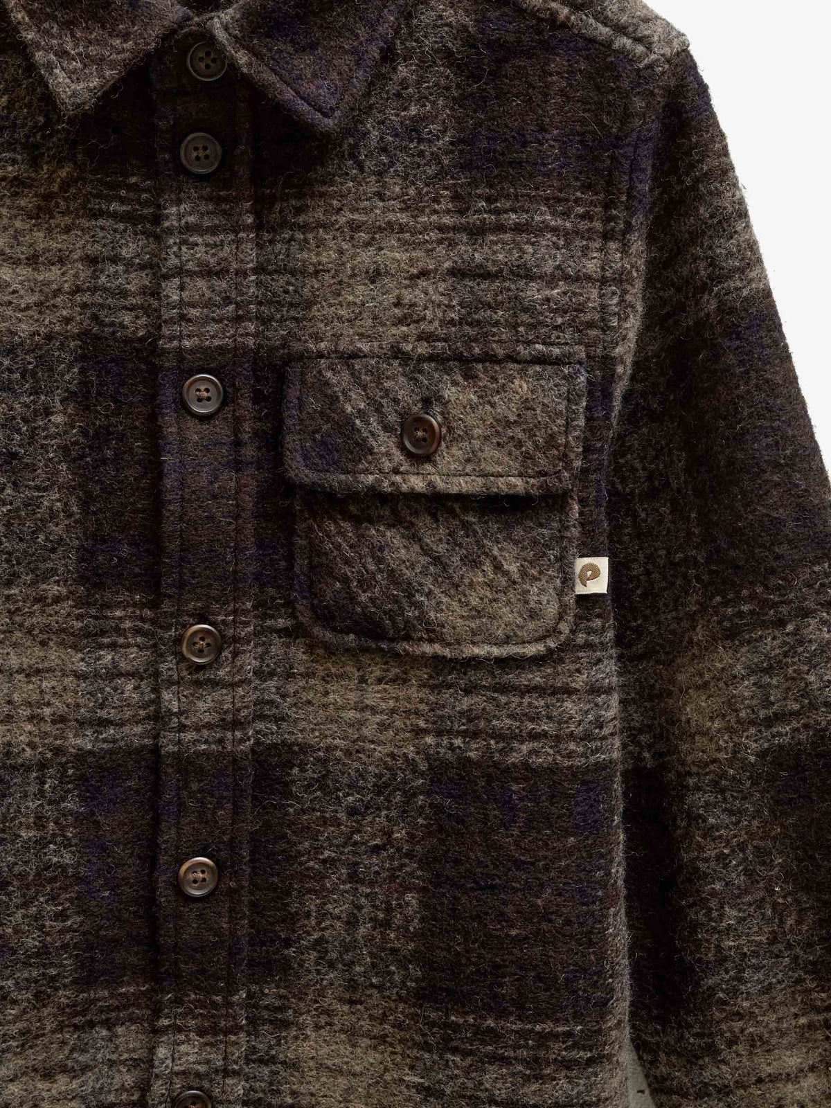 Kariertes Overshirt aus gebürsteter Wollmischung Kids - Brown Check | 101525 Daxton