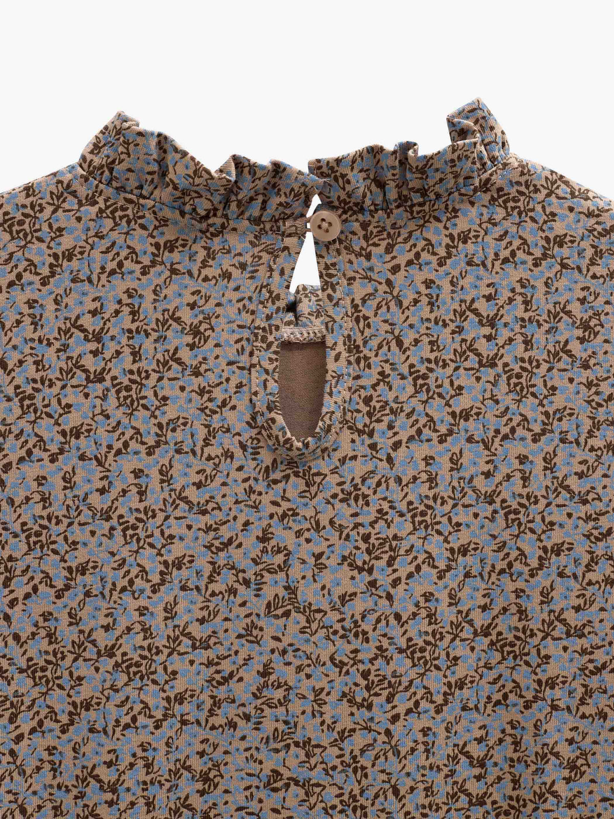 Printed Peplum Jersey Blouse - Kids - Blue/Brown | 101541 Heidi