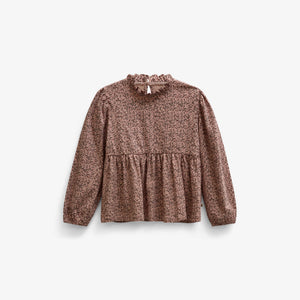 Printed Peplum Jersey Blouse - Kids - Rose/Bordeaux | 101543 Heidi