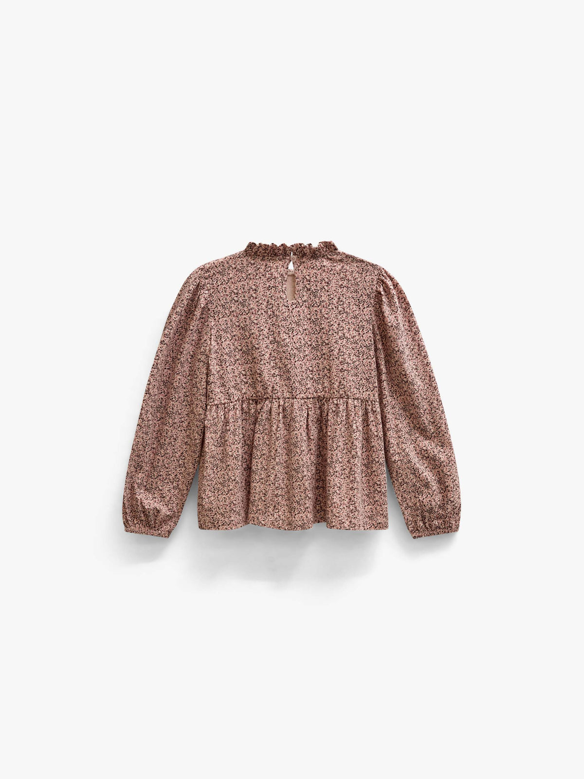 Kleingeblümte Jerseybluse mit Schößchen Kids - Rose/Bordeaux | 101543 Heidi