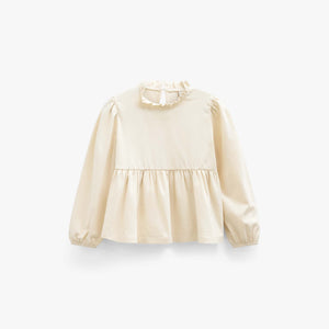 Einfarbige Jerseybluse mit Schößchen Tween - Offwhite | 101546 Heidi