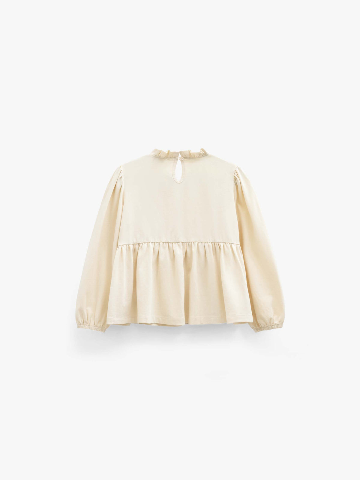 Einfarbige Jerseybluse mit Schößchen Tween - Offwhite | 101546 Heidi