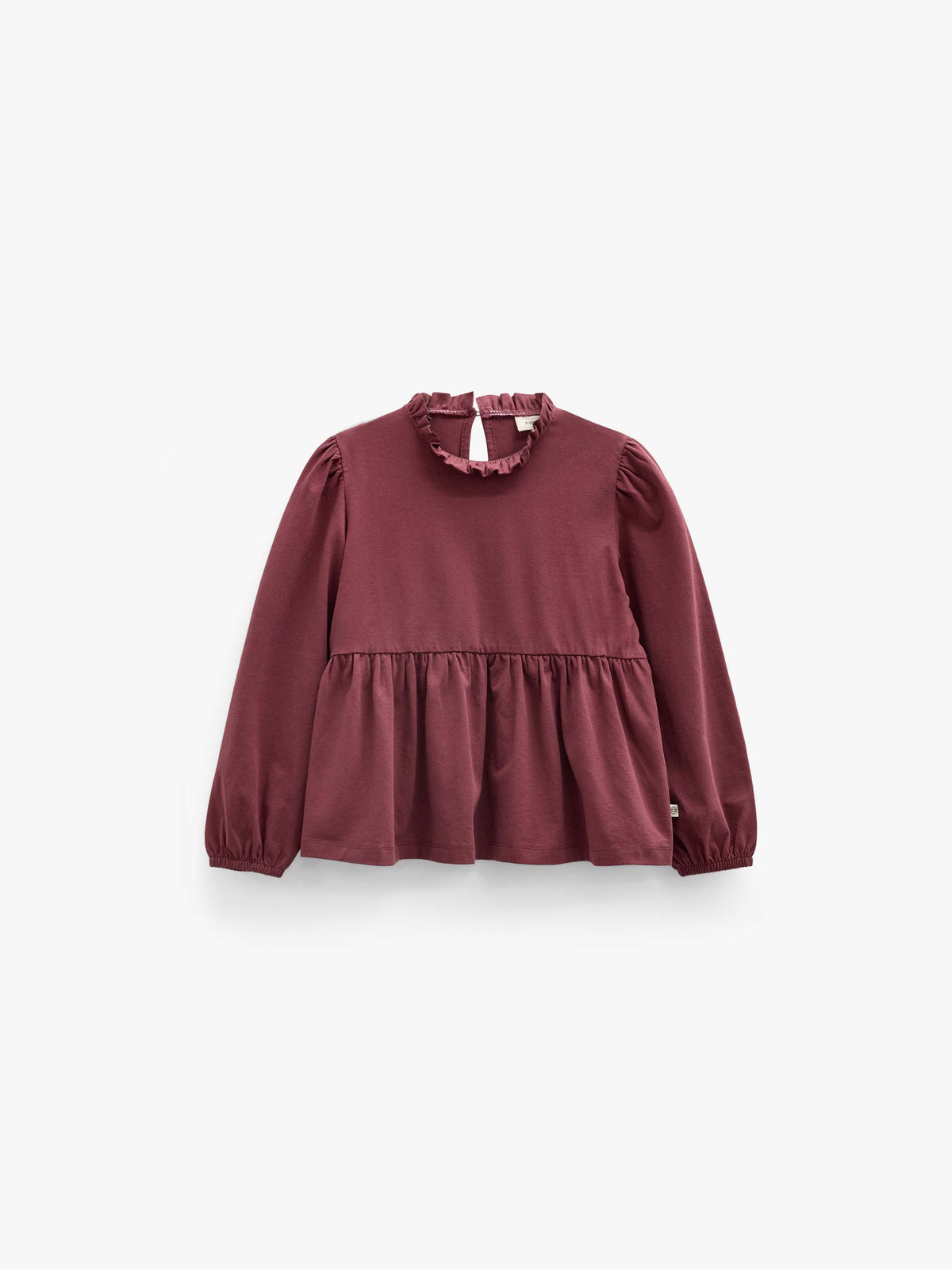 Einfarbige Jerseybluse mit Schößchen Tween - Bordeaux | 101548 Heidi