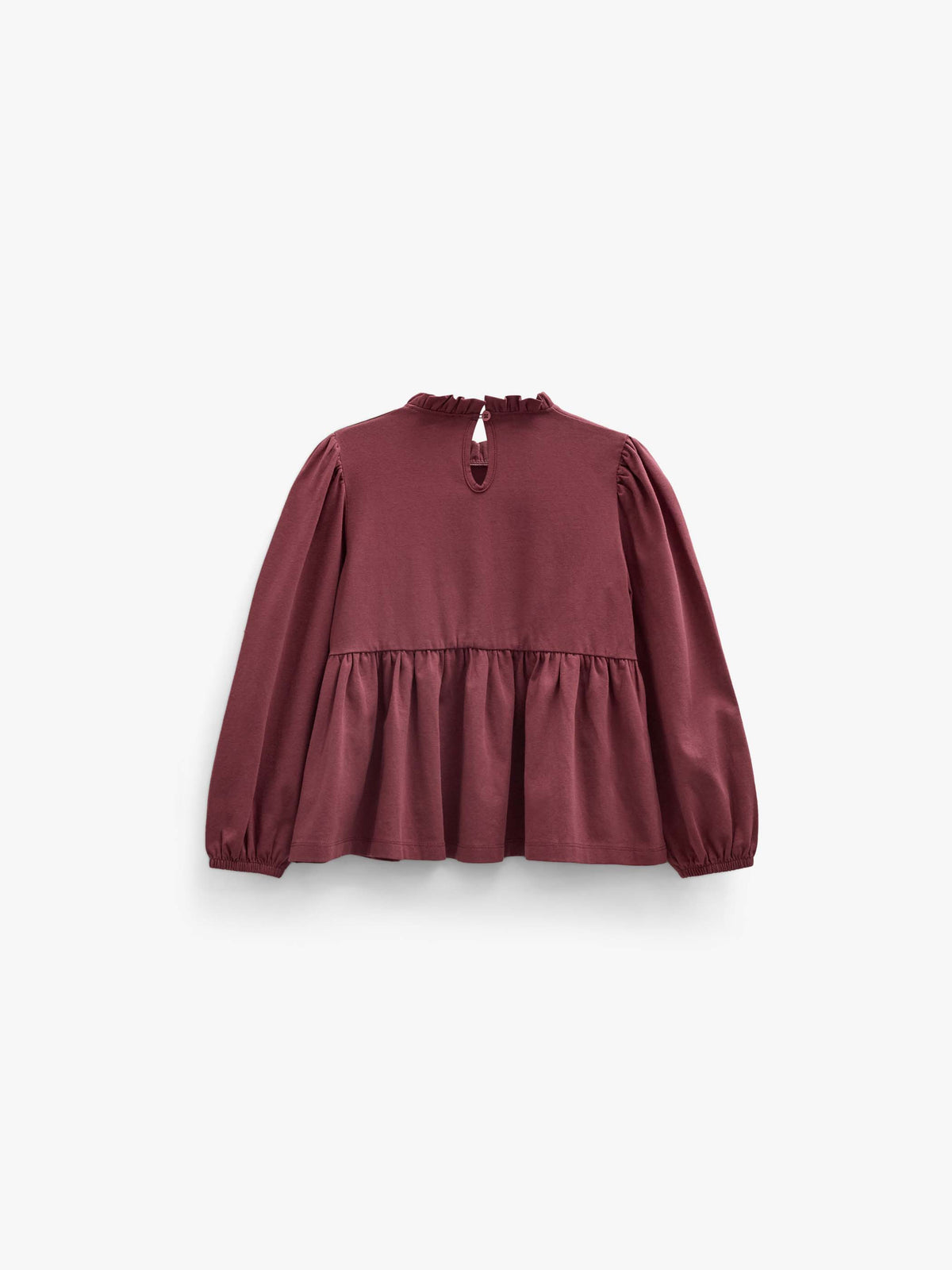 Einfarbige Jerseybluse mit Schößchen Kids - Bordeaux | 101547 Heidi