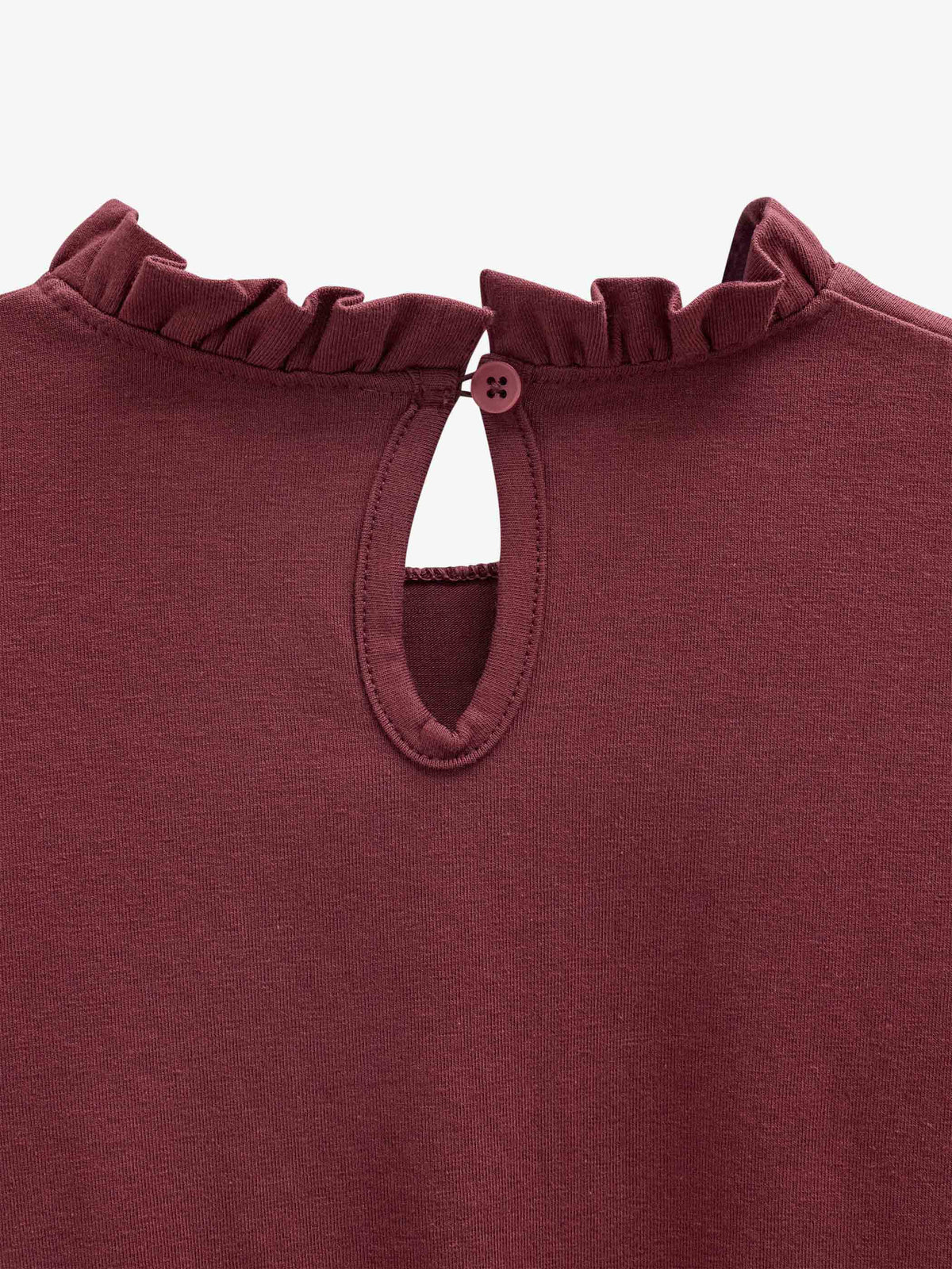 Solid Peplum Jersey Blouse - Tween - Bordeaux | 101548 Heidi