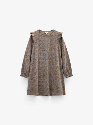 Kleingeblümtes Jerseykleid Tween - Blue/Brown | 101554 Heidi
