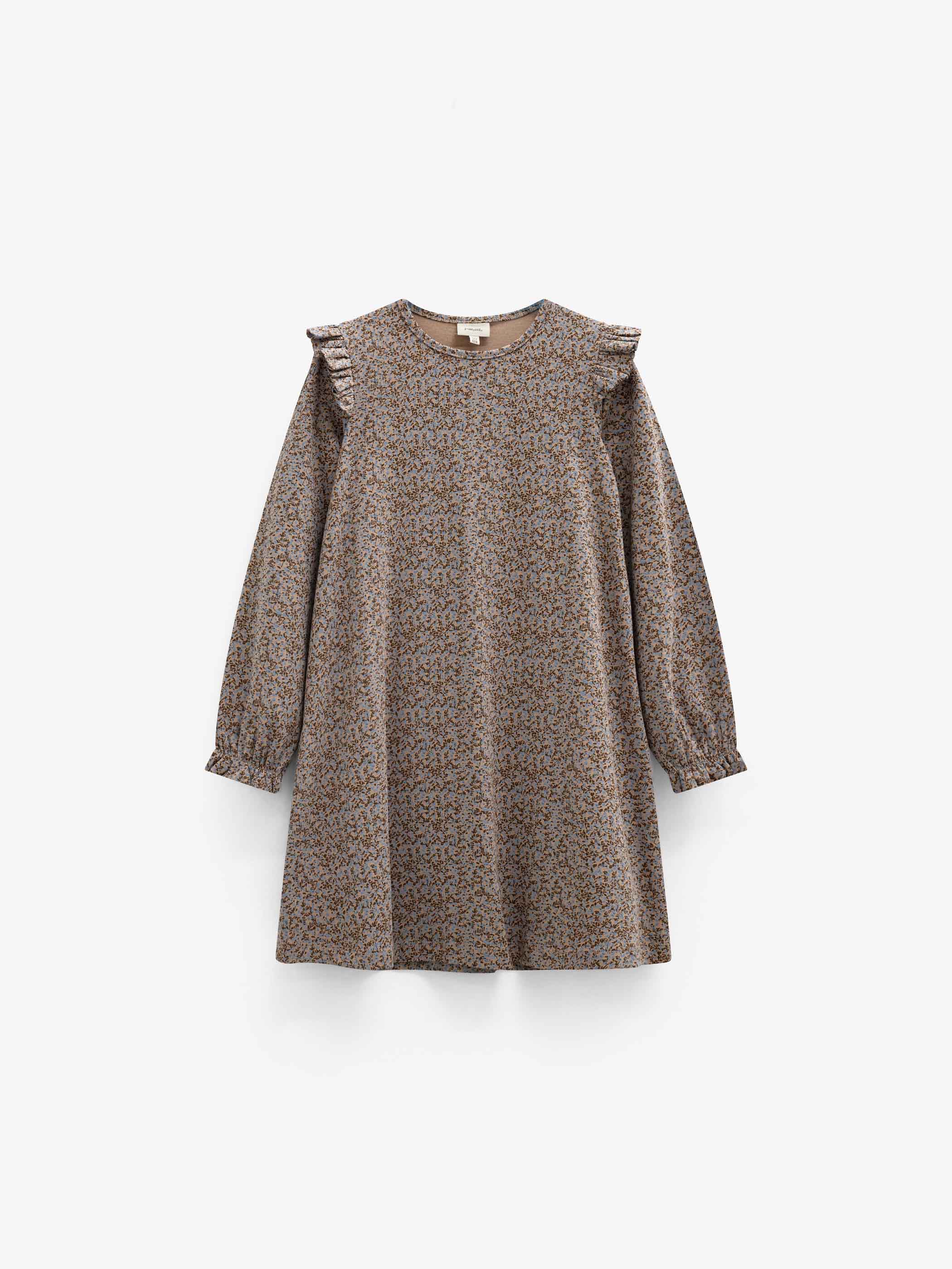 Kleingeblümtes Jerseykleid Tween - Blue/Brown | 101554 Heidi