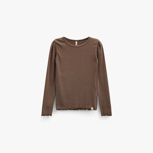 Geripptes Langarmshirt aus Modal-Mix Tween - Brown | 101558 Lottie