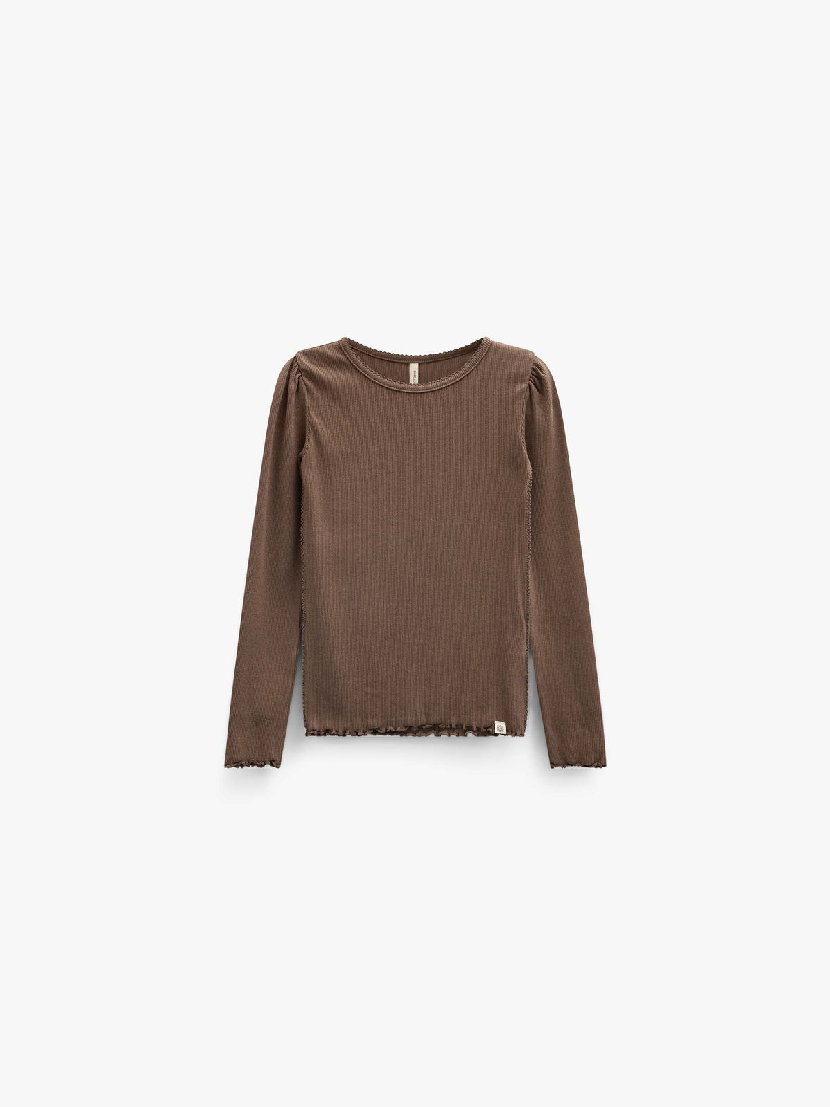 Geripptes Langarmshirt aus Modal-Mix Kids - Brown | 101557 Lottie