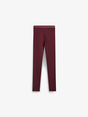 Ribbed Modal-Blend Leggings - Tween - Bordeaux | 101570 Lottie
