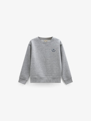 Smiley Crew Neck Sweatshirt - Tween - Grey Melange | 101578 Andrew