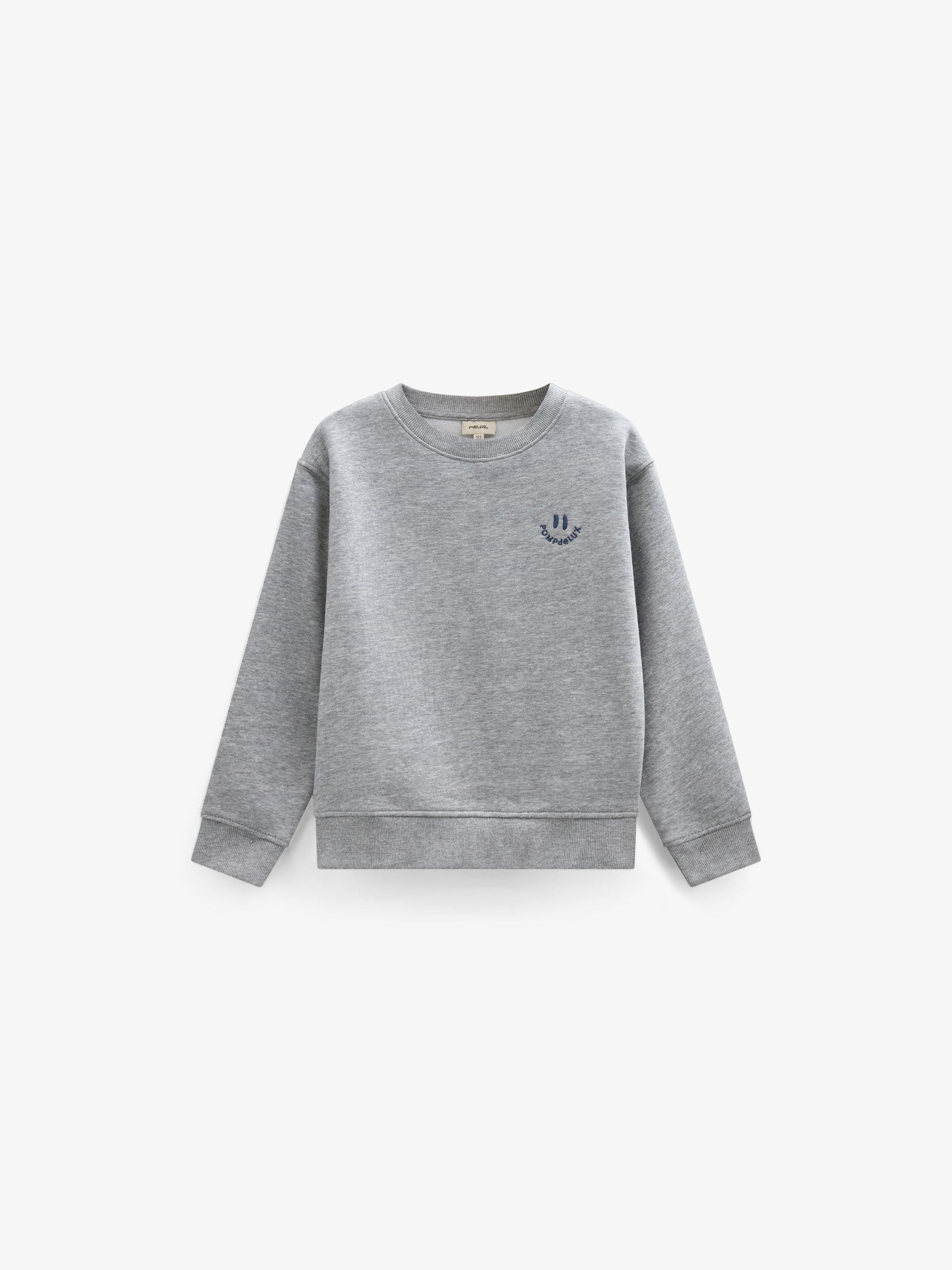 Smiley Crew Neck Sweatshirt - Tween - Grey Melange | 101578 Andrew