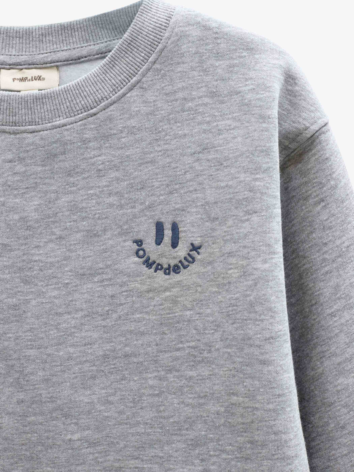 Rundhals-Sweatshirt mit Smiley-Stickerei Kids - Grey Melange | 101577 Andrew