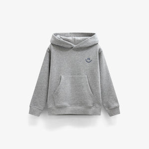 Smiley Hoodie - Kids - Grey Melange | 101583 Andrew