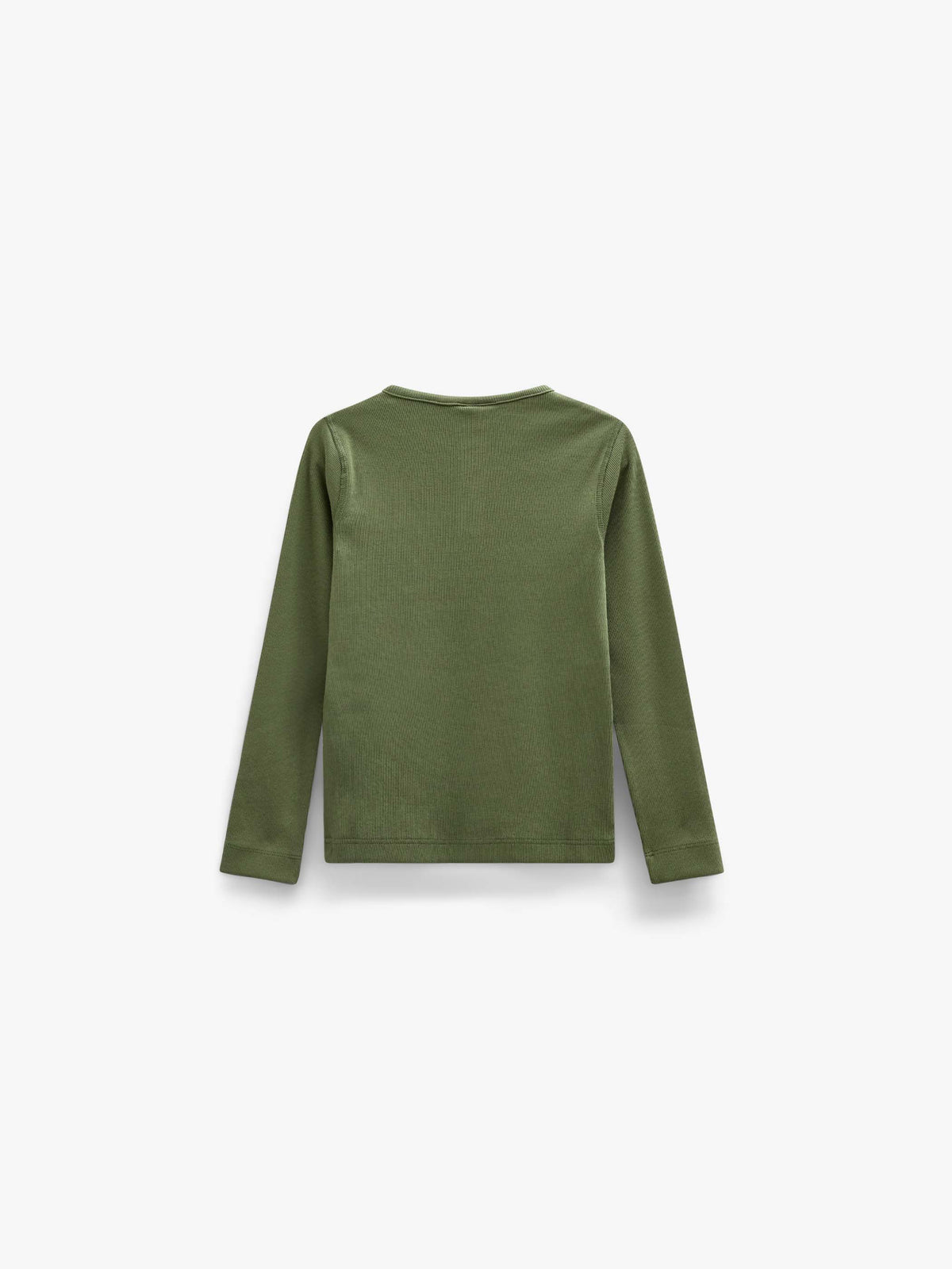 Geripptes Langarmshirt mit Knopfleiste Tween - Moss Green | 101594 Conrad